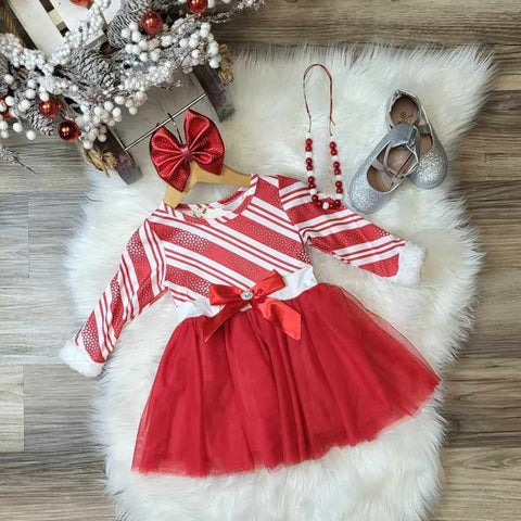 Candy Cane Striped Tulle Dress