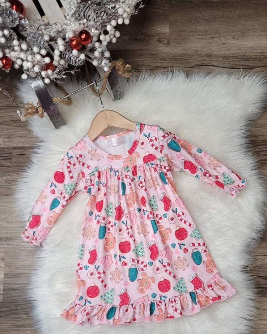 Christmas Cookie Pajama Gown (sizes 18 month, 3t and 8 available)  A Touch of Magnolia Boutique   