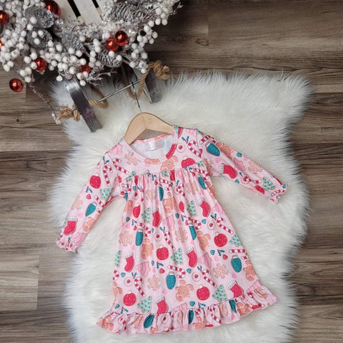 Children's boutique Christmas cookie themed pajama gown