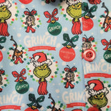Girls Grinch Ruffle Holiday Pajamas-LIMITED sizes available