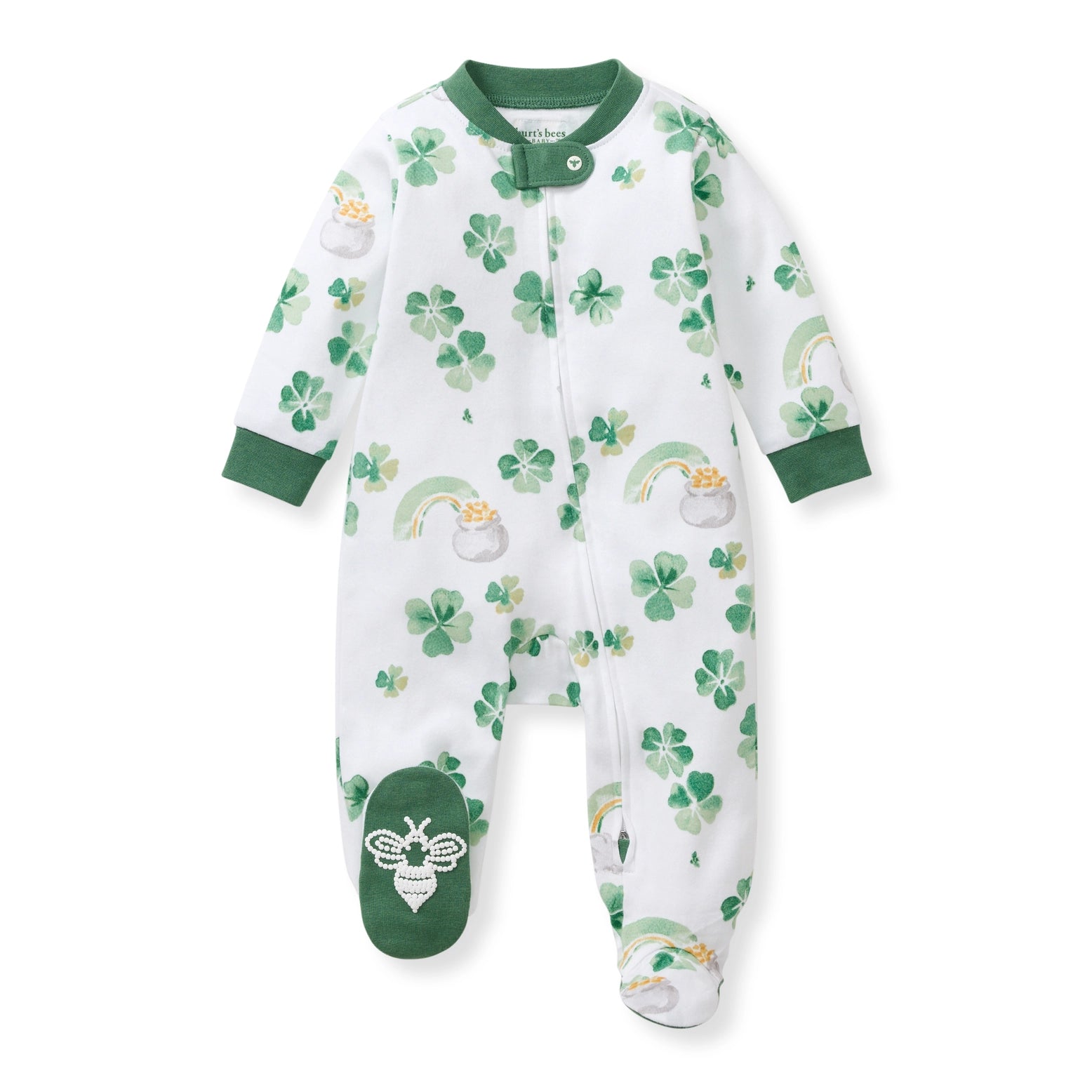 Baby Lucky Clover Organic Cotton Zipper Sleep/Play A Touch of Magnolia Boutique