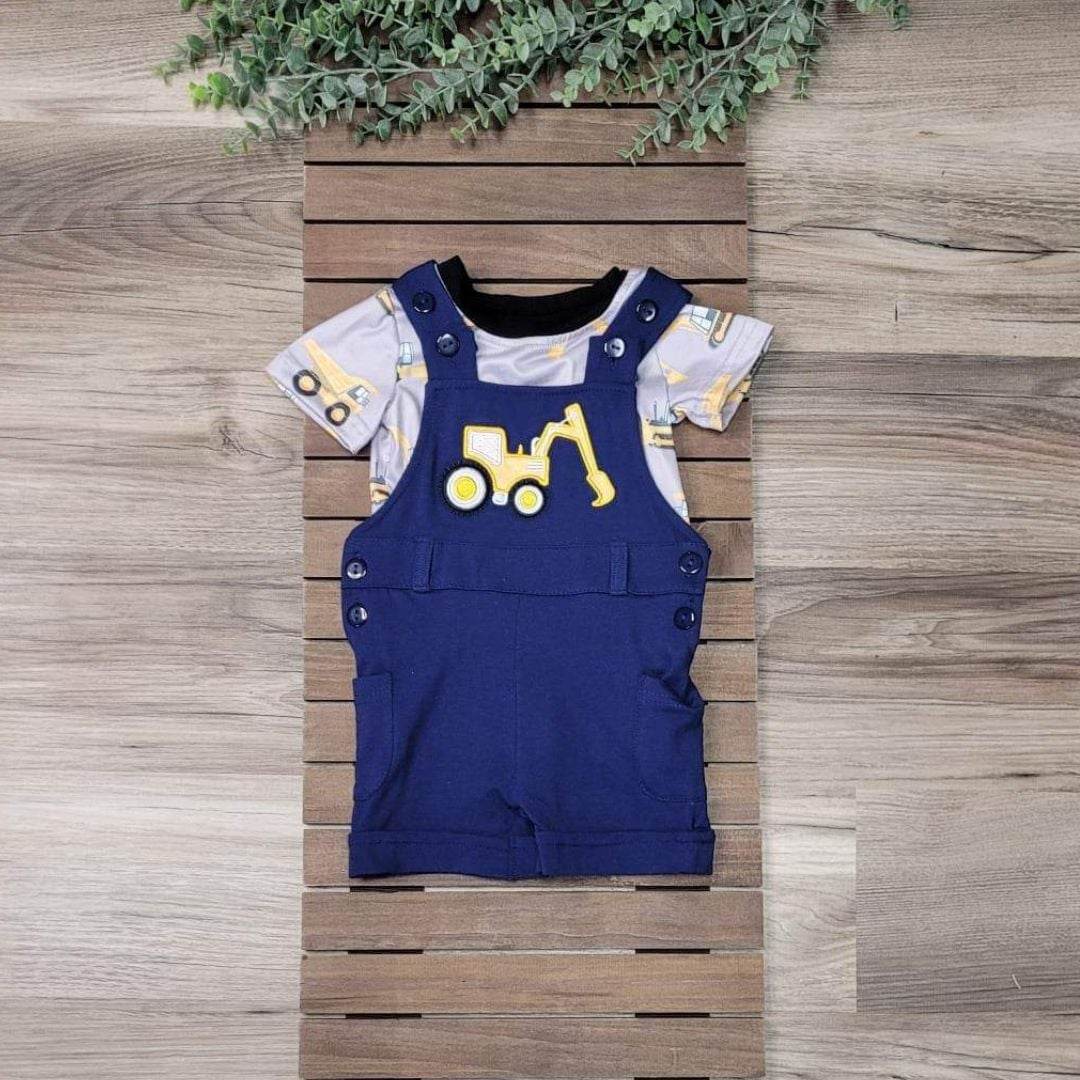 Baby Boy Construction Shorts Romper Outfit Set  A Touch of Magnolia Boutique   