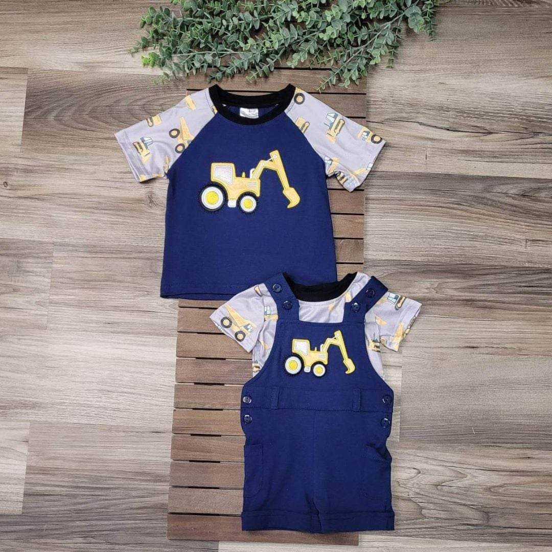 Baby Boy Construction Shorts Romper Outfit Set  A Touch of Magnolia Boutique   