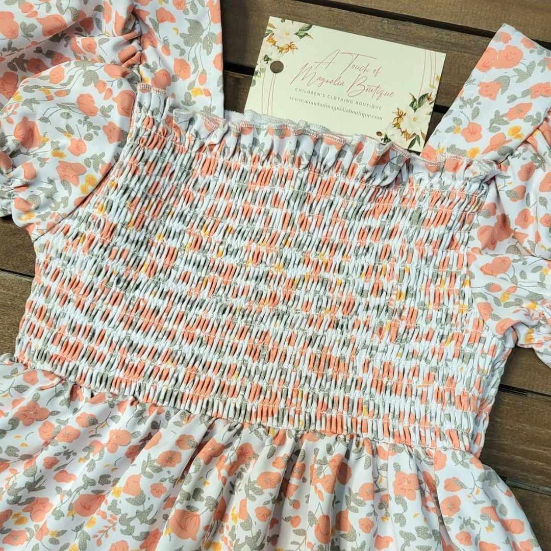Coral & Sage Floral Smock Dress  A Touch of Magnolia Boutique   