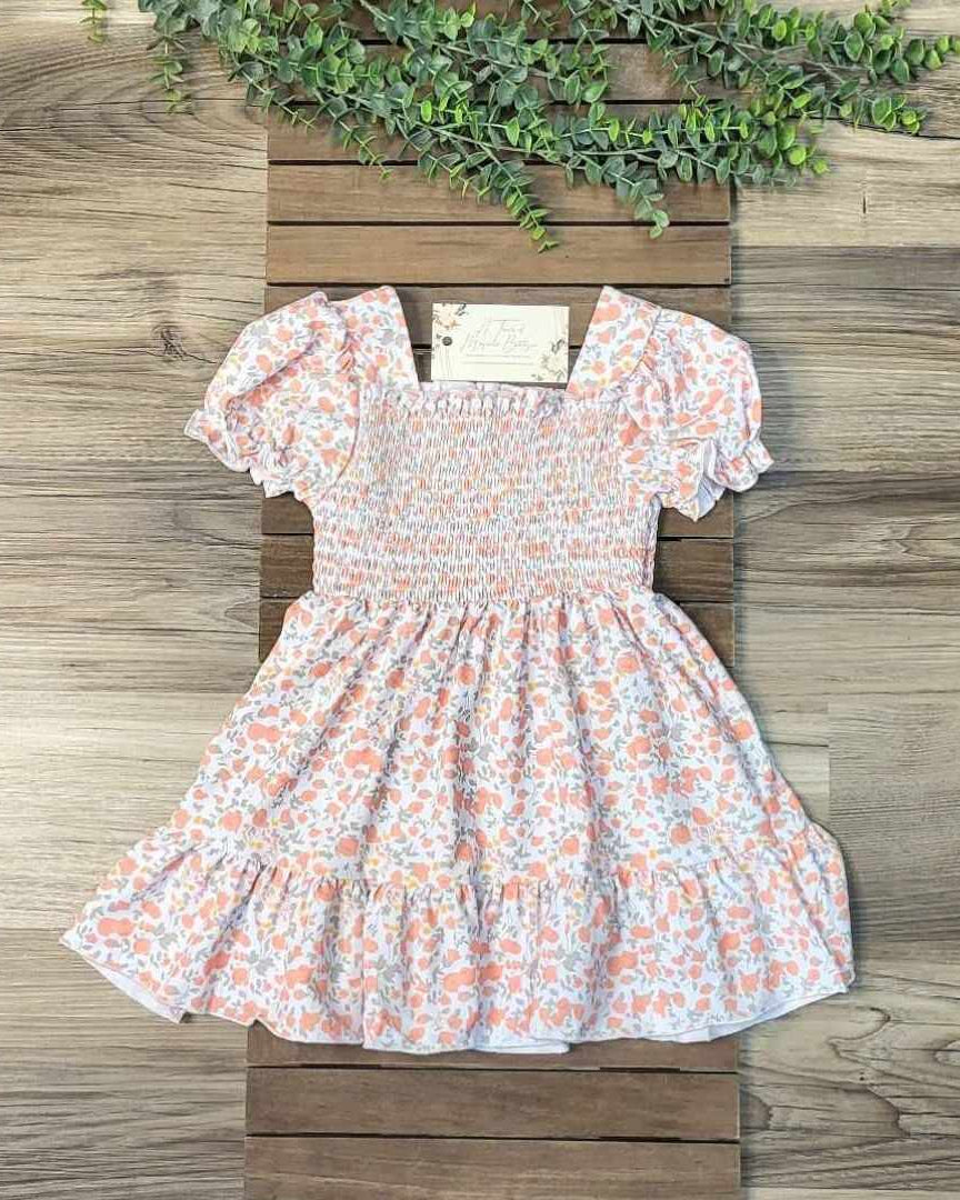 Coral & Sage Floral Smock Dress  A Touch of Magnolia Boutique   