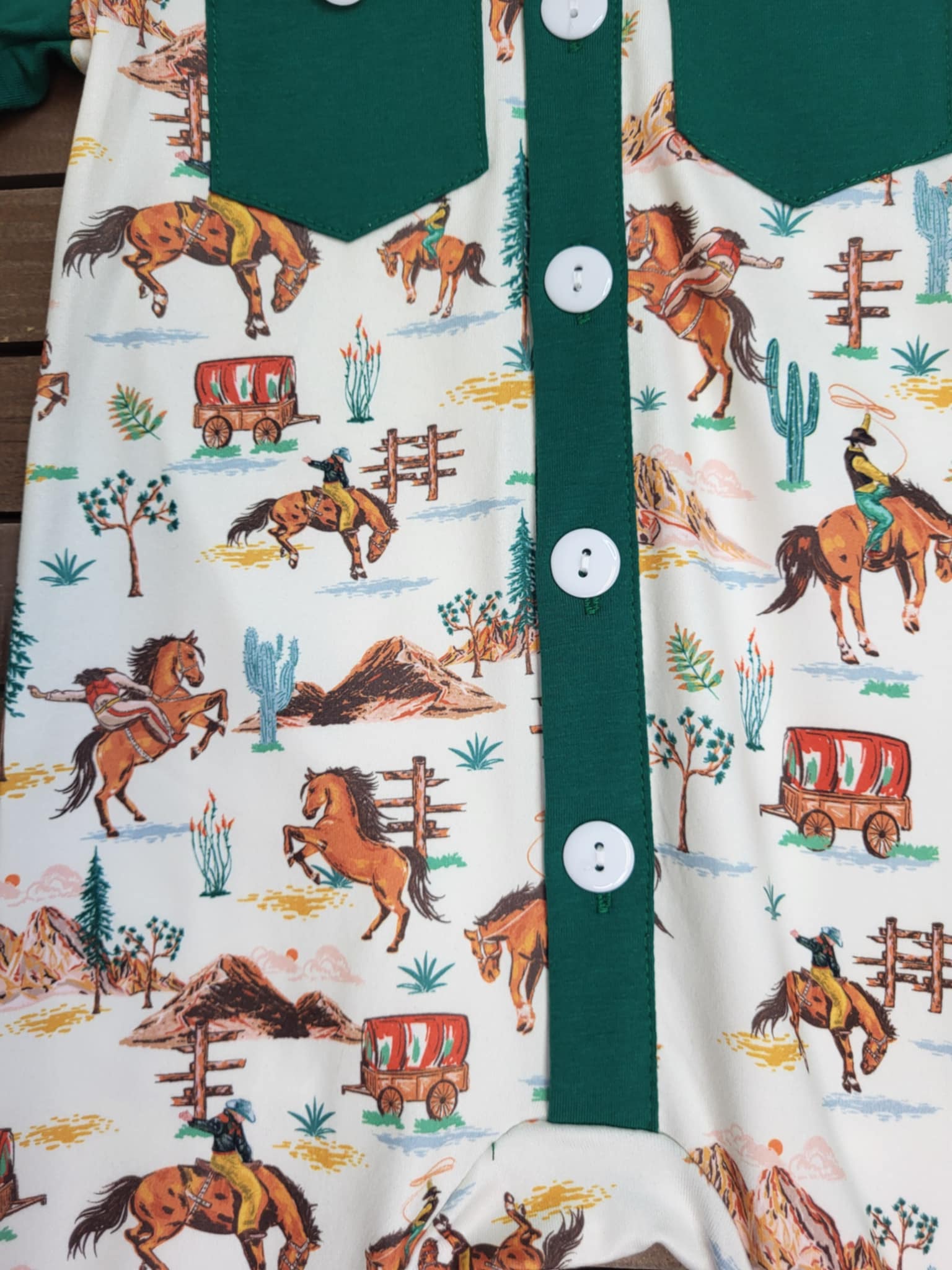 Baby boy Cowboy Themed Romper A Touch of Magnolia Boutique