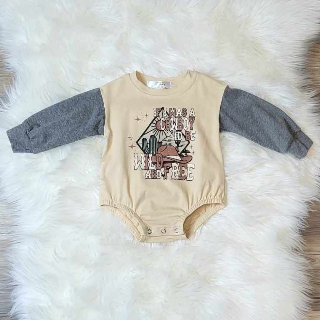 Baby Boy "If I was a Cowboy" Romper  A Touch of Magnolia Boutique   