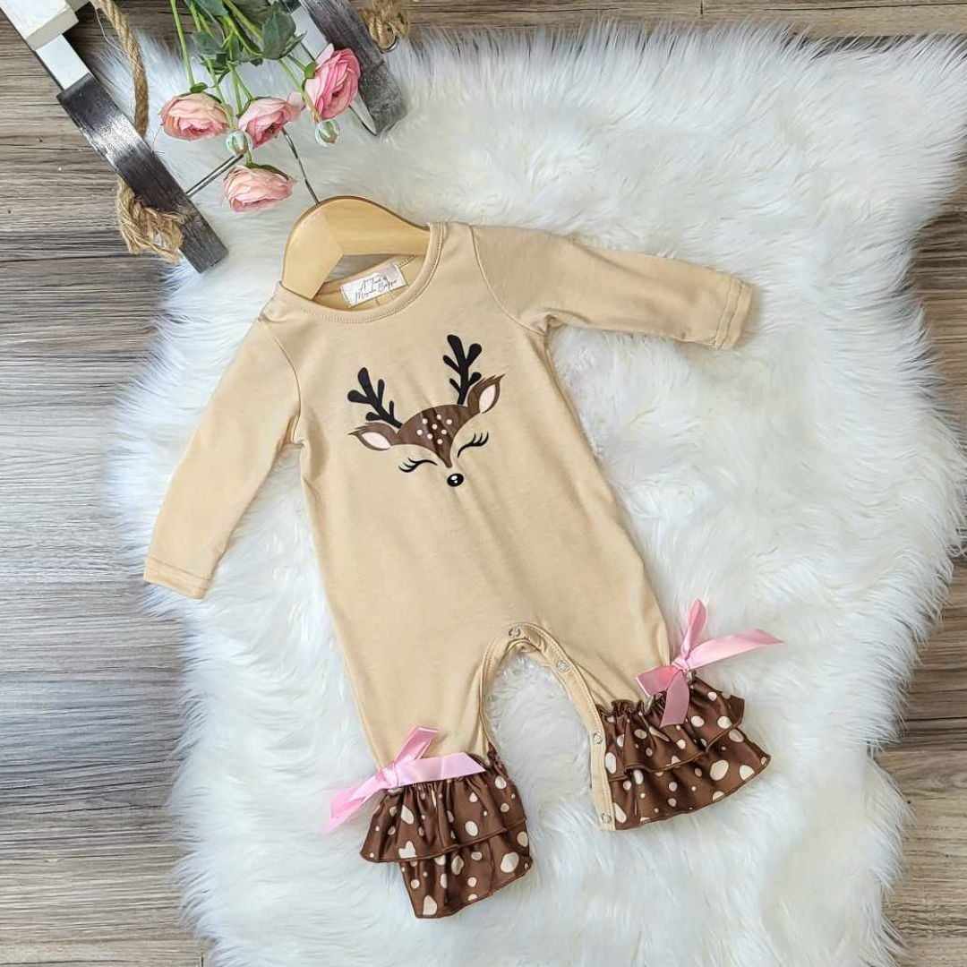 Baby Girl Deer Romper  A Touch of Magnolia Boutique   