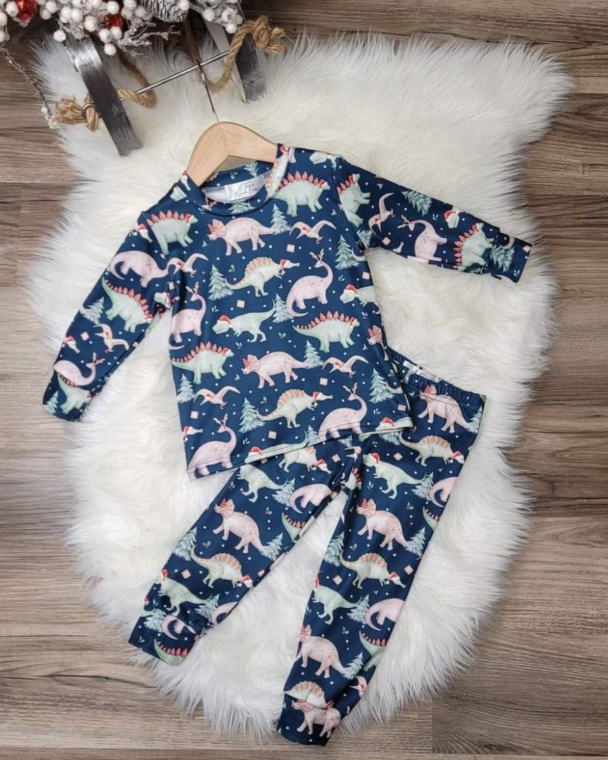 Holiday Dinosaur Pajamas  A Touch of Magnolia Boutique   