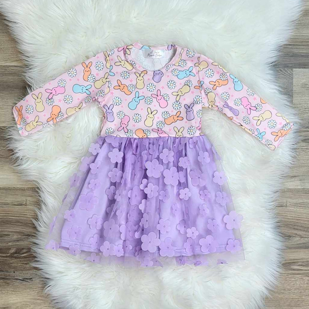 Peeps Floral Lavender Flower Tulle Dress A Touch of Magnolia Boutique