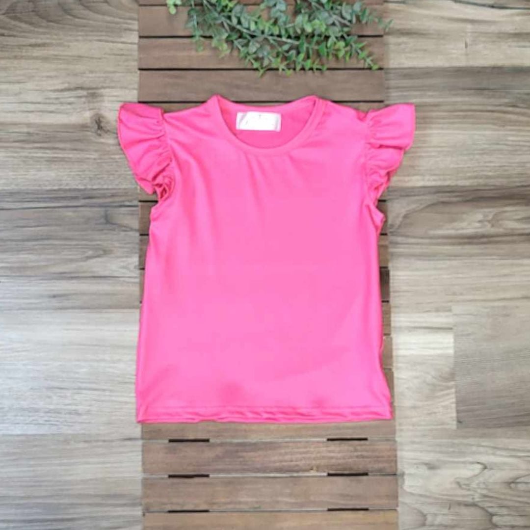 Flamingo Pink Flutter Sleeve Top  A Touch of Magnolia Boutique   
