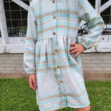 Plaid Flannel Button Dress