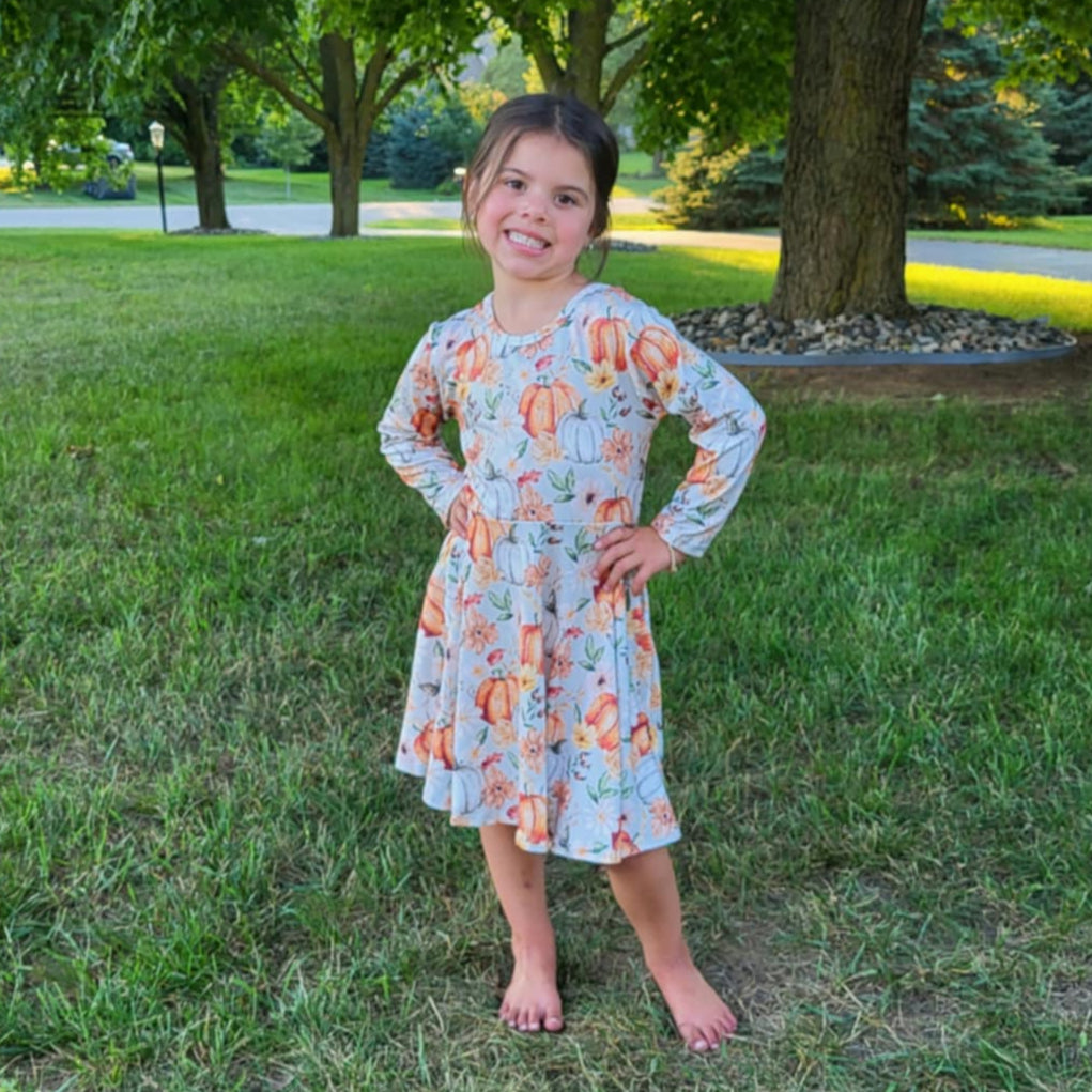 Fall Pumpkin Floral Dress A Touch of Magnolia Boutique