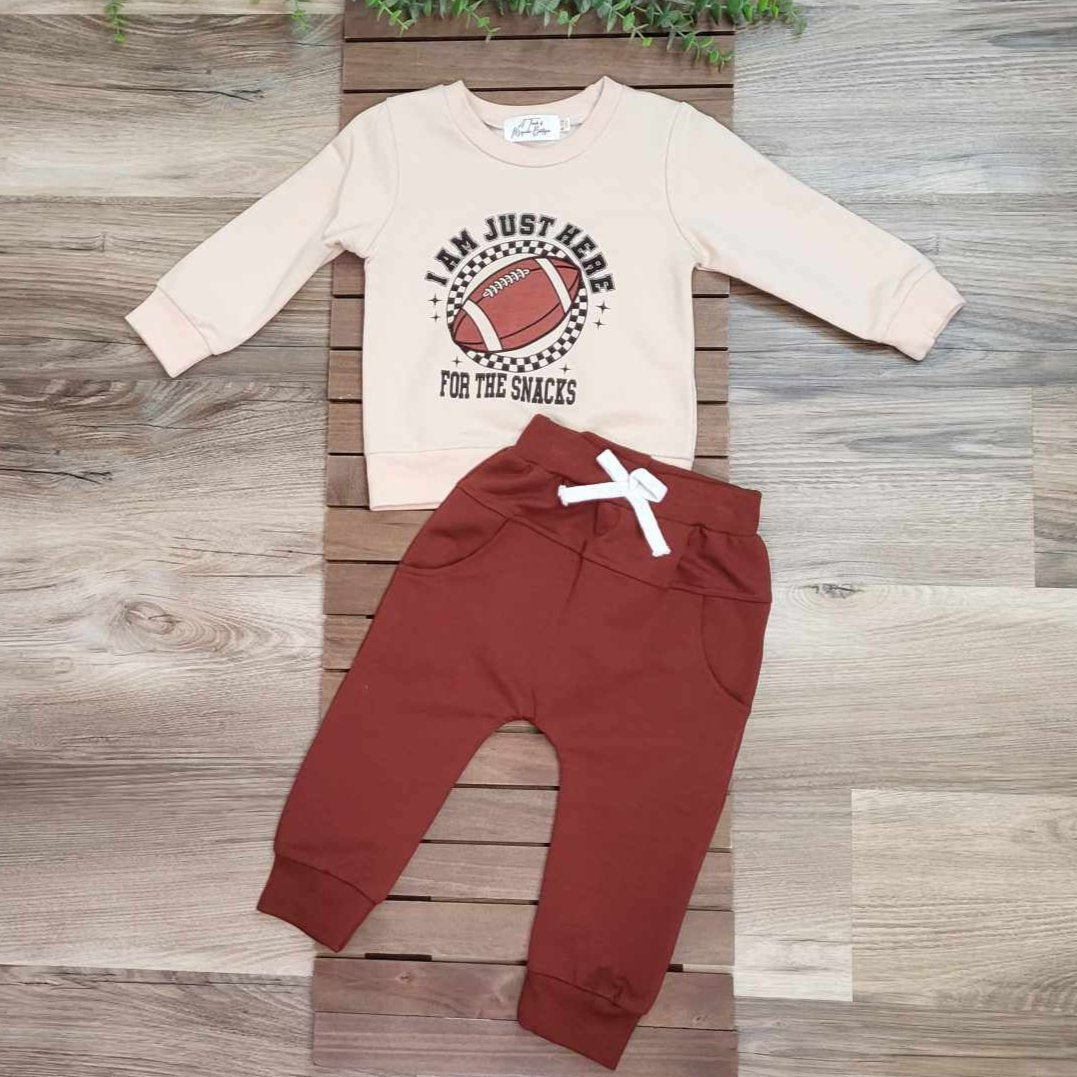 Just Here For The Snacks Football Jogger Set  A Touch of Magnolia Boutique   