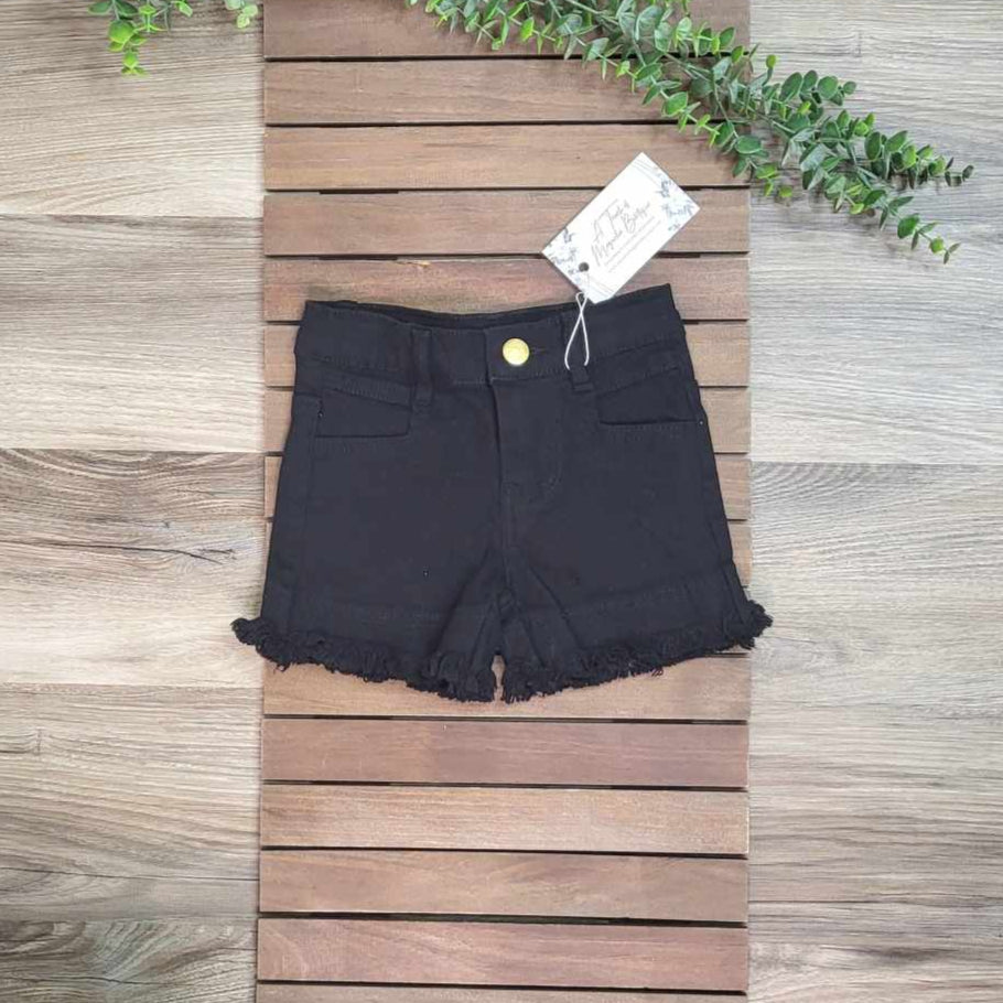 Black Denim Shorts w/ frayed hem A Touch of Magnolia Boutique