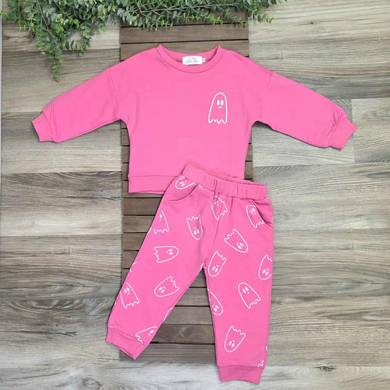 Pink Ghost Jogger Set-Baby and Toddler A Touch of Magnolia Boutique