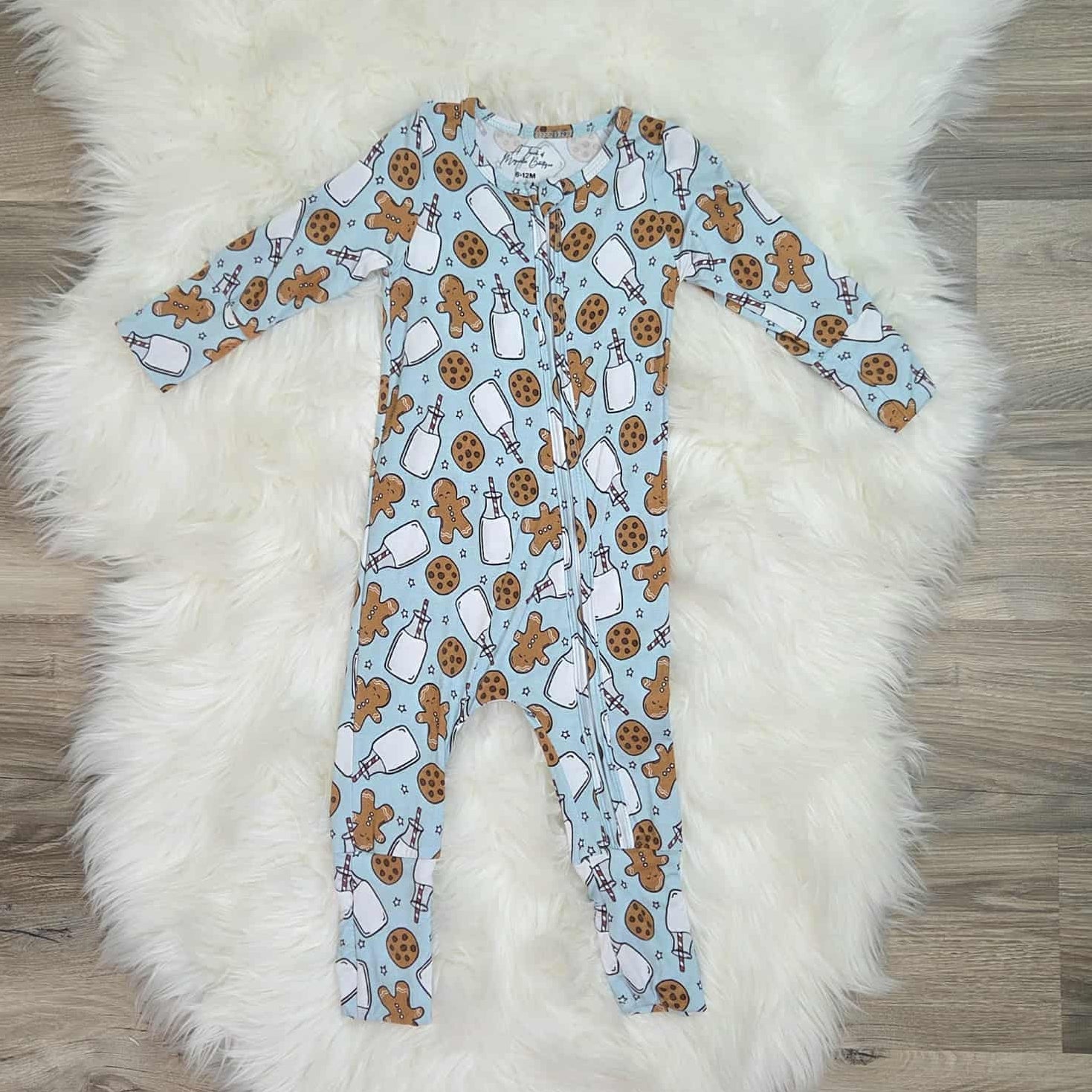 Bamboo Gingerbread Milk and Cookies Zippie Romper/Sleeper A Touch of Magnolia Boutique