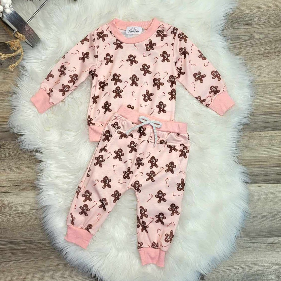 Pink Gingerbread Baby Girl & Toddler Jogger Set  A Touch of Magnolia Boutique   