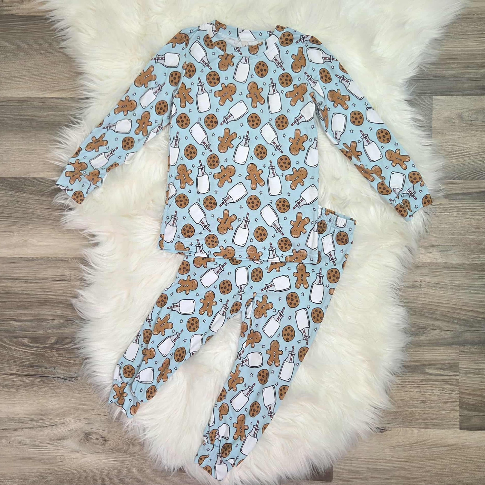 Bamboo Gingerbread Milk and Cookies Two-Piece Pajama Set A Touch of Magnolia Boutique