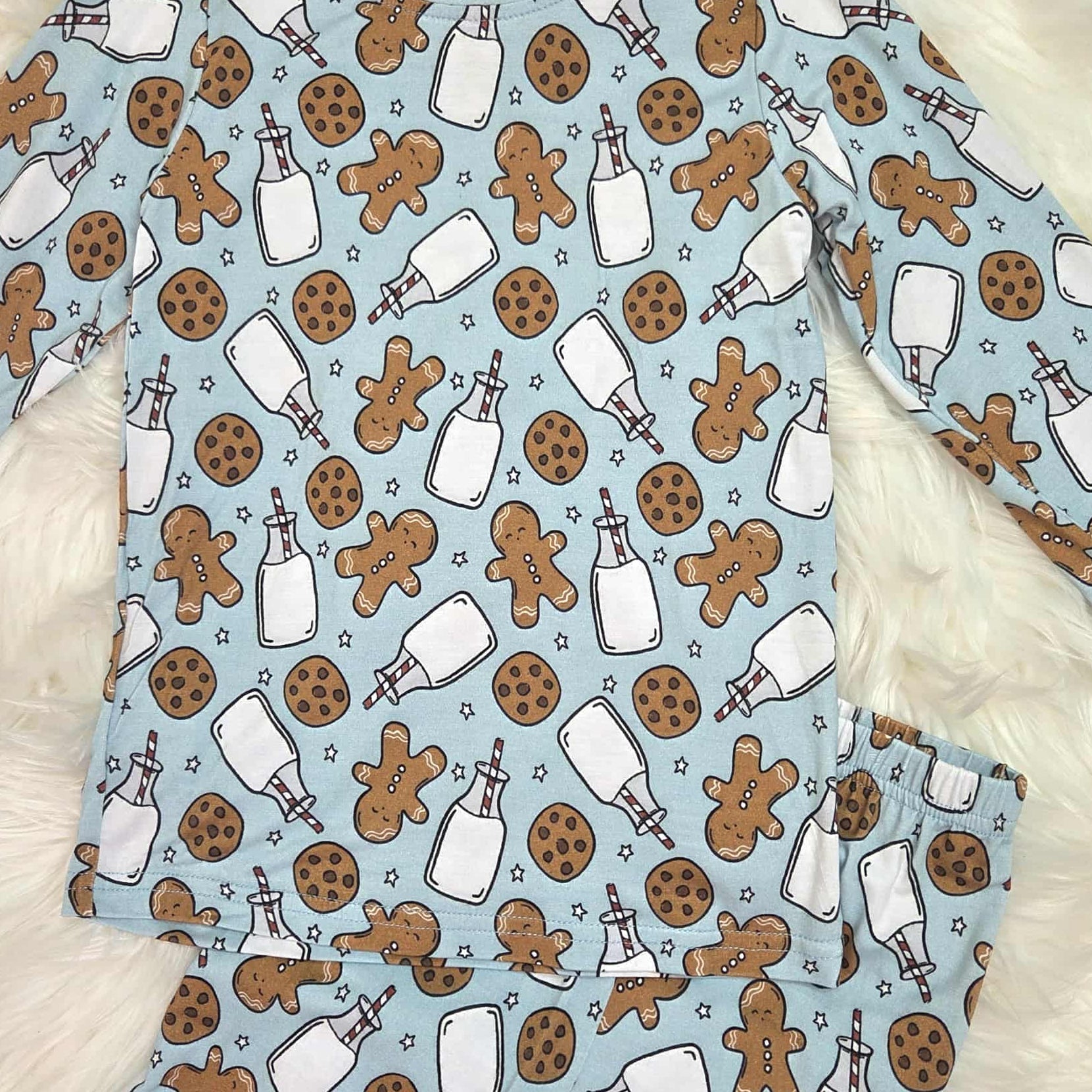 Bamboo Gingerbread Milk and Cookies Two-Piece Pajama Set A Touch of Magnolia Boutique