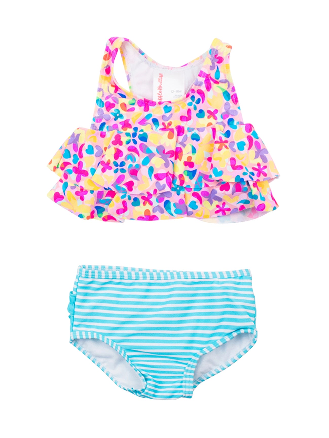 Girls Vibrant Neon Flounce Bikini 2-Piece Swimsuit with Signature Rear Ruffles A Touch of Magnolia Boutique