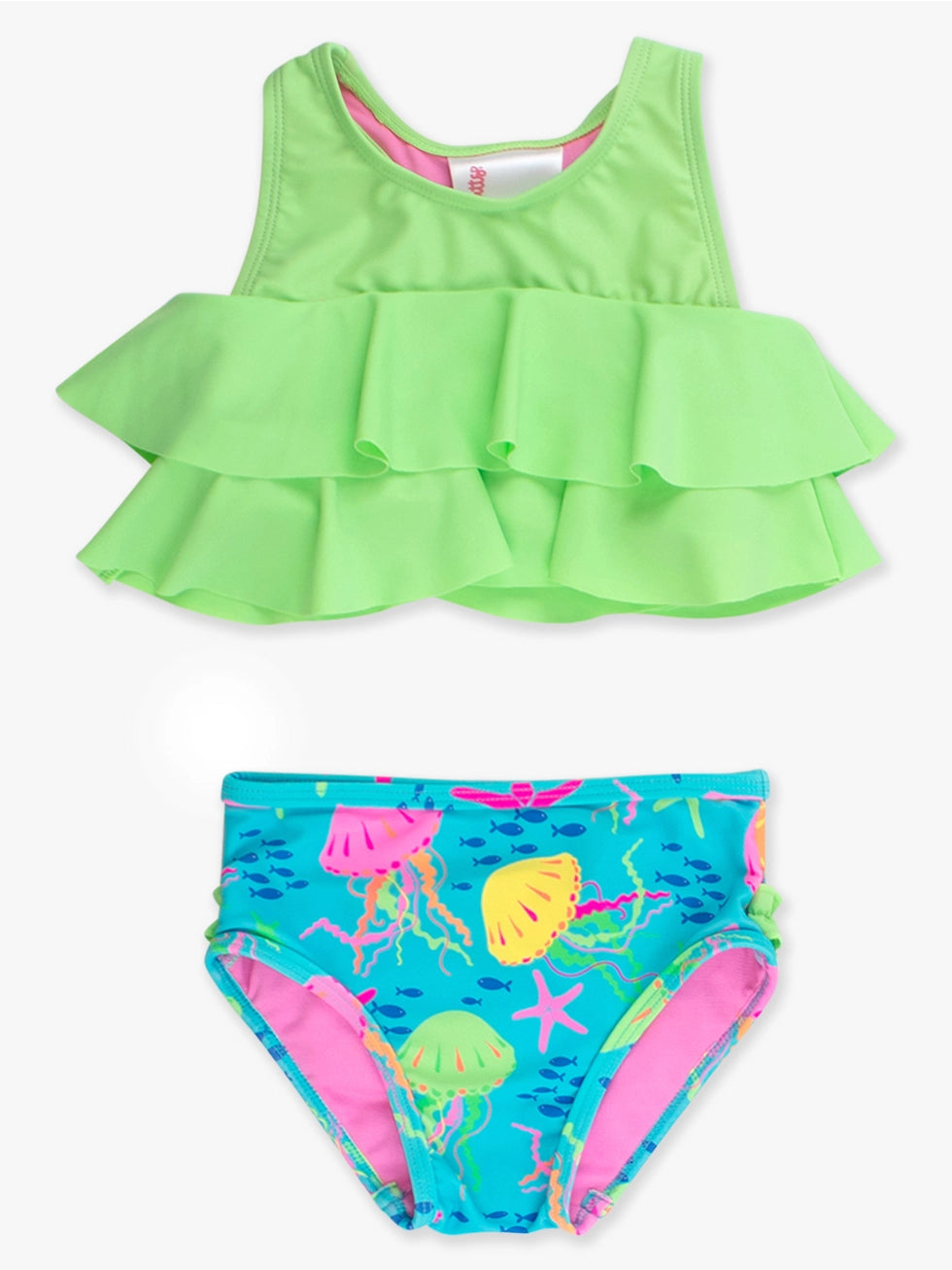 Girls Neon Jelly Time Flounce Bikini 2-Piece Swimsuit with Signature Rear Ruffles A Touch of Magnolia Boutique