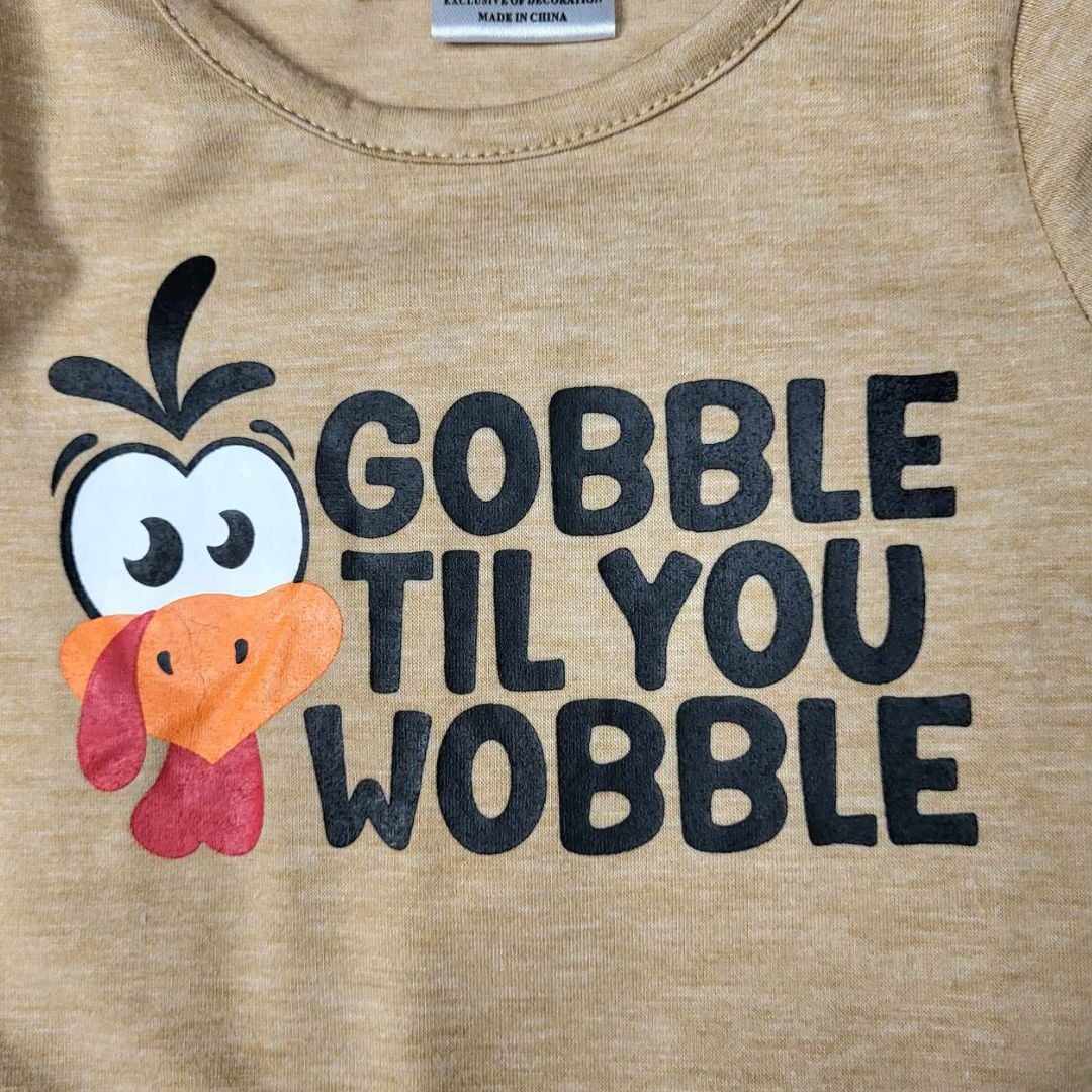 Baby Girl Gobble Til You Wobble Romper  A Touch of Magnolia Boutique   