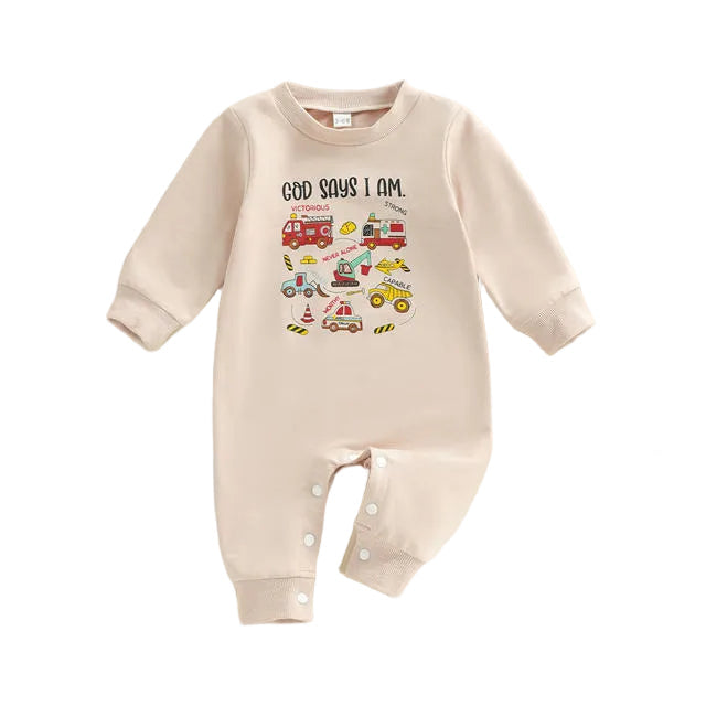 Baby God Says I Am Romper A Touch of Magnolia Boutique