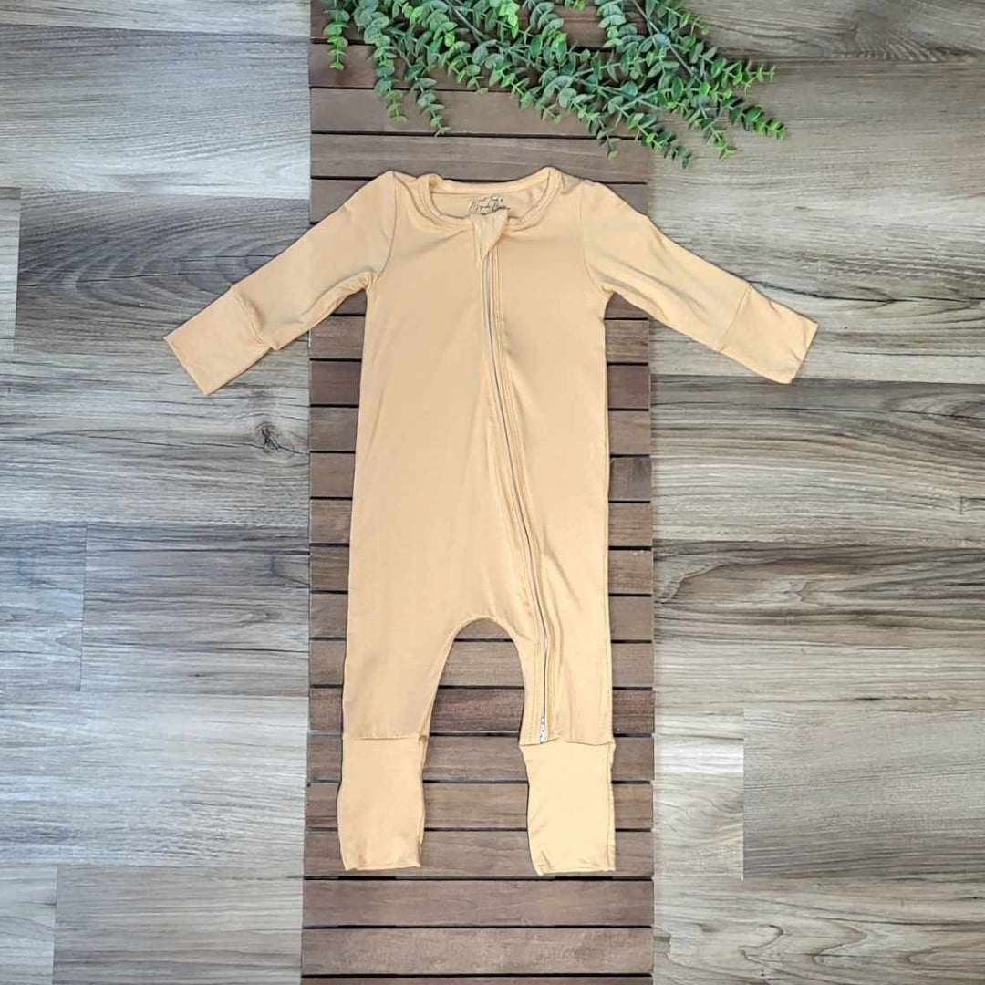 Golden Honey Bamboo Baby Zippie Romper/Sleeper  A Touch of Magnolia Boutique   