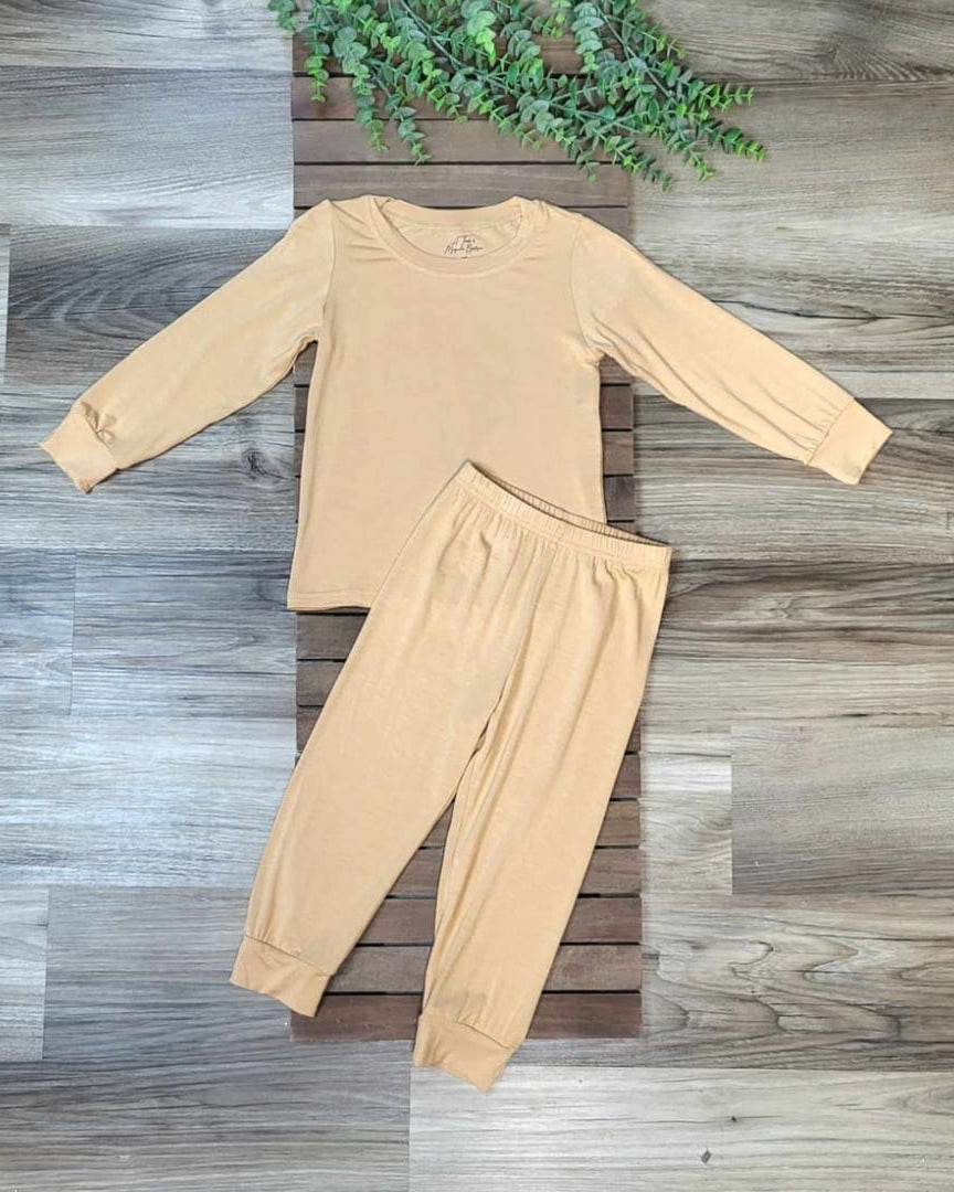Golden Honey Bamboo Two-Piece Pajama Set  A Touch of Magnolia Boutique   