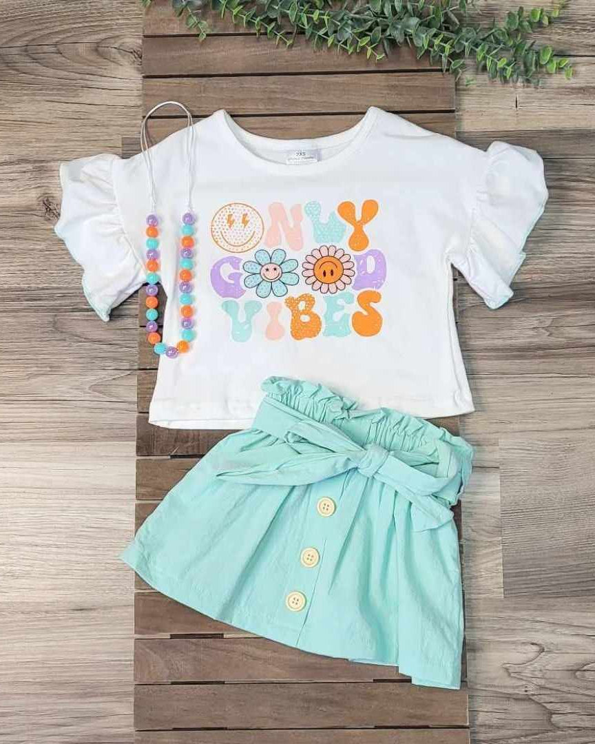 Only Good Vibes Skirt Set  A Touch of Magnolia Boutique   