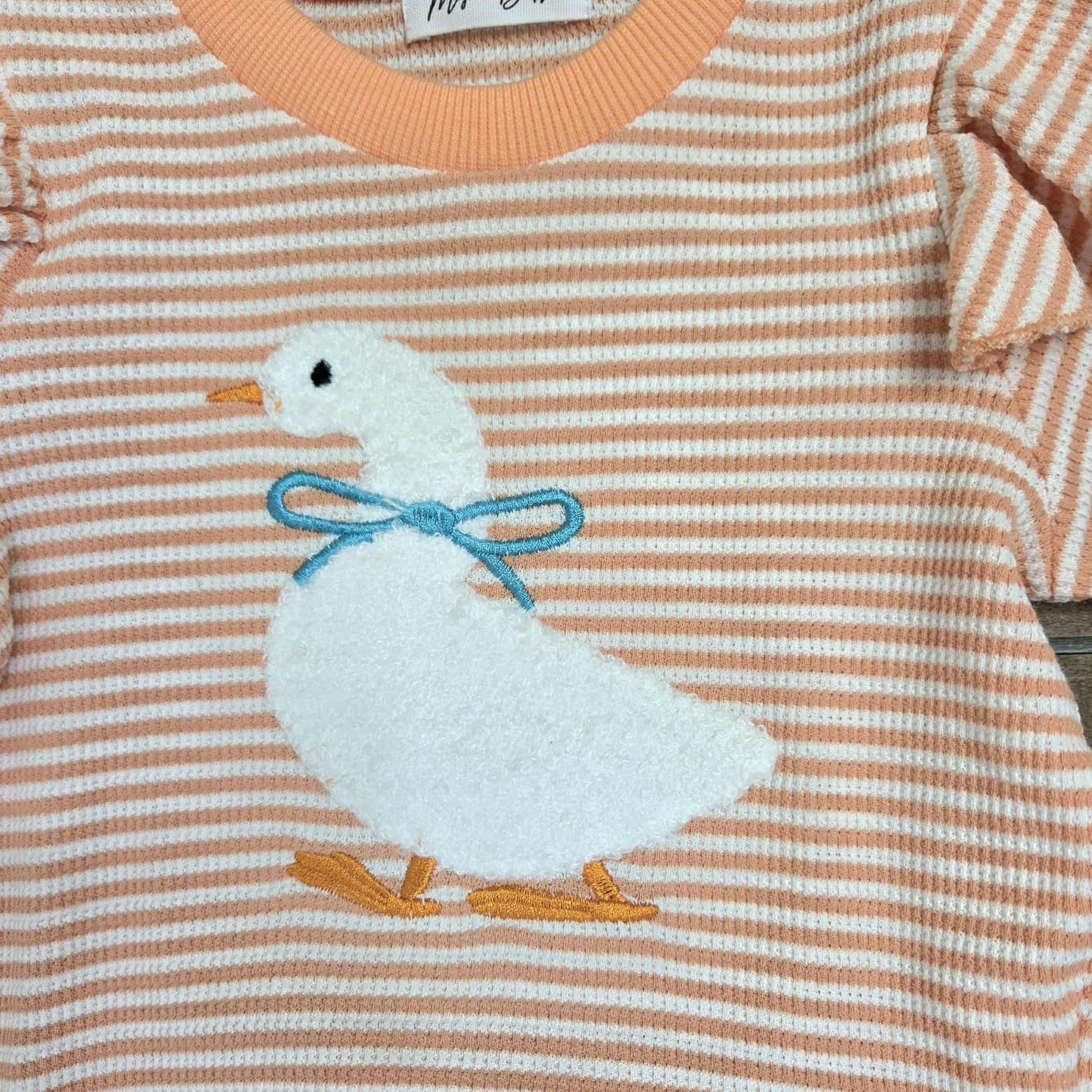 Coral Striped Goose Jogger Set-Baby & Toddler Girls A Touch of Magnolia Boutique