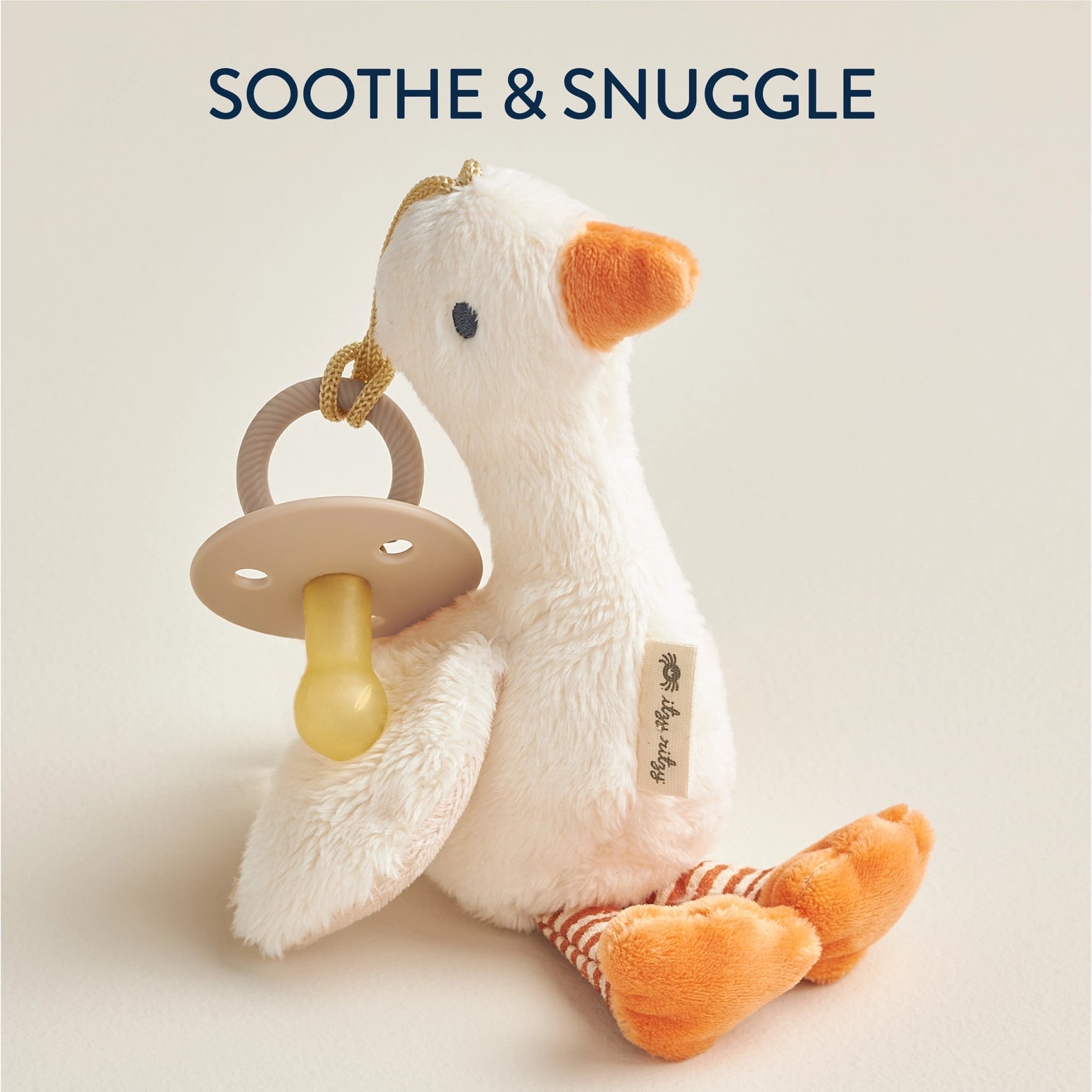 Bitzy Pal Natural Rubber Pacifier & Plush- Goose A Touch of Magnolia Boutique