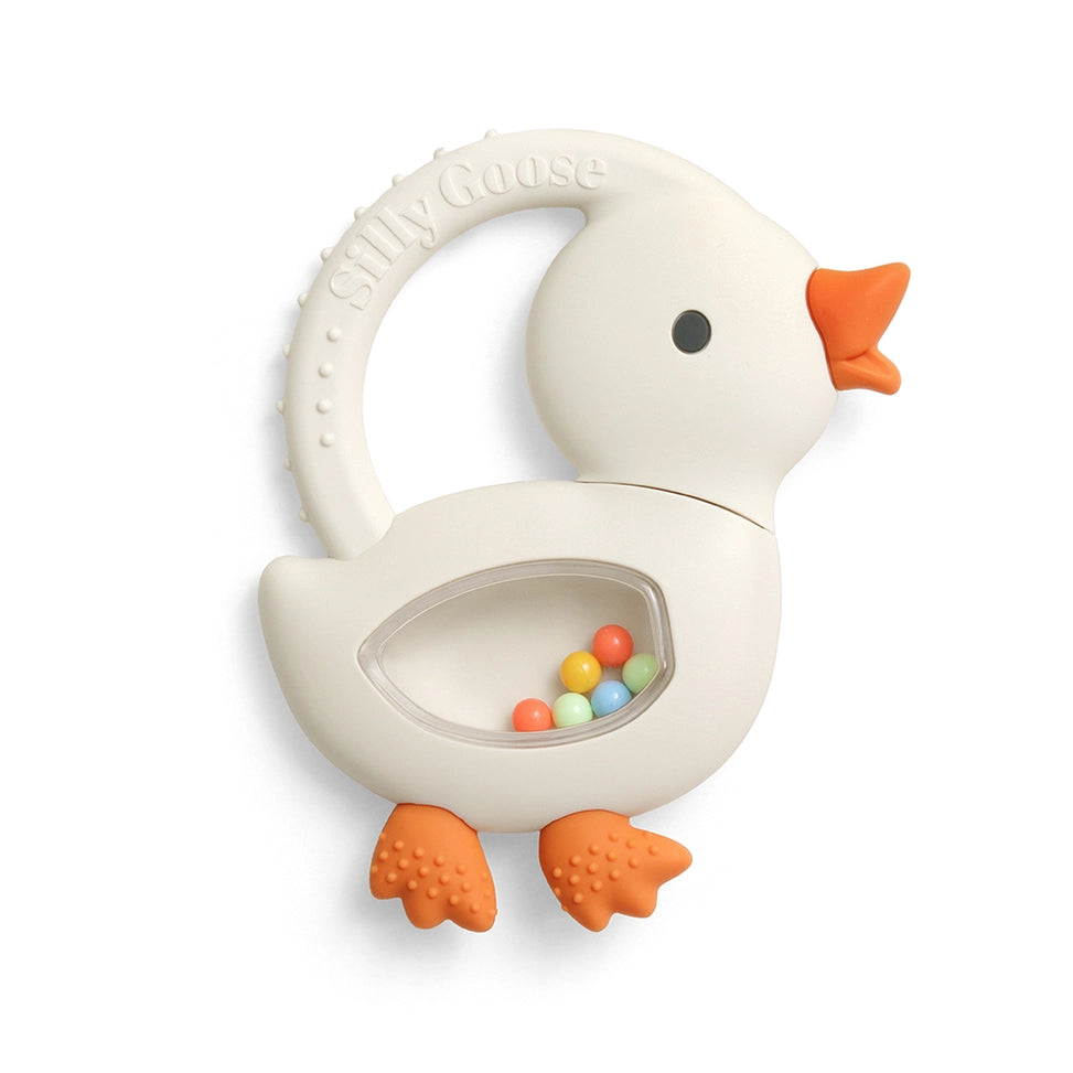 Bitzy Shake™ - Silicone Teether with Rattle-Goose A Touch of Magnolia Boutique