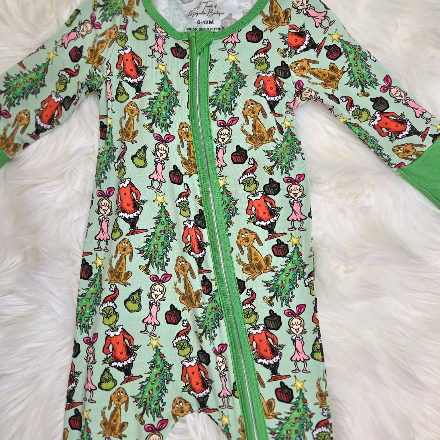 Bamboo Merry Mischief Green Guy Baby Zipper Romper & Sleeper A Touch of Magnolia Boutique