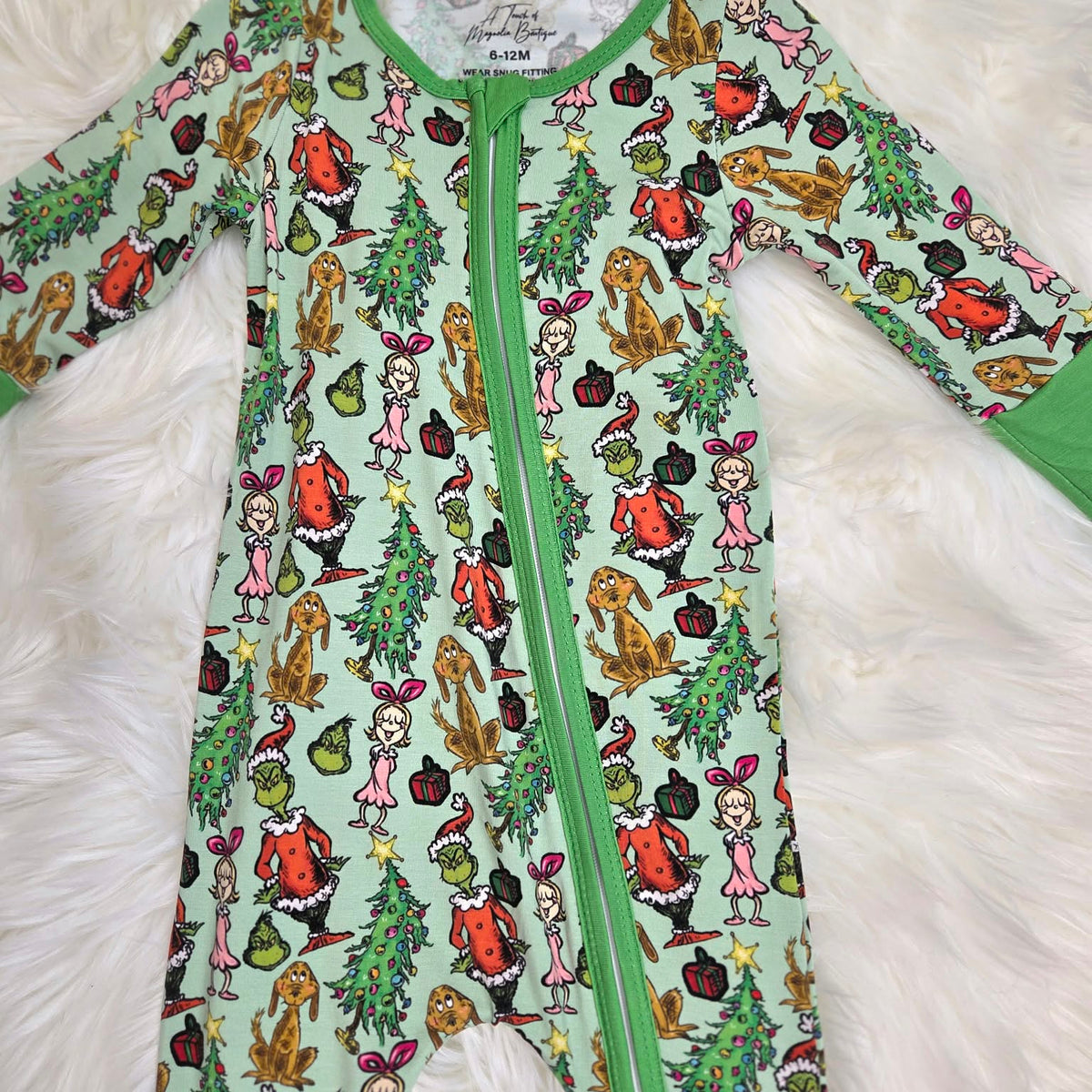 Bamboo Merry Mischief Green Guy Baby Zipper Romper & Sleeper A Touch of Magnolia Boutique
