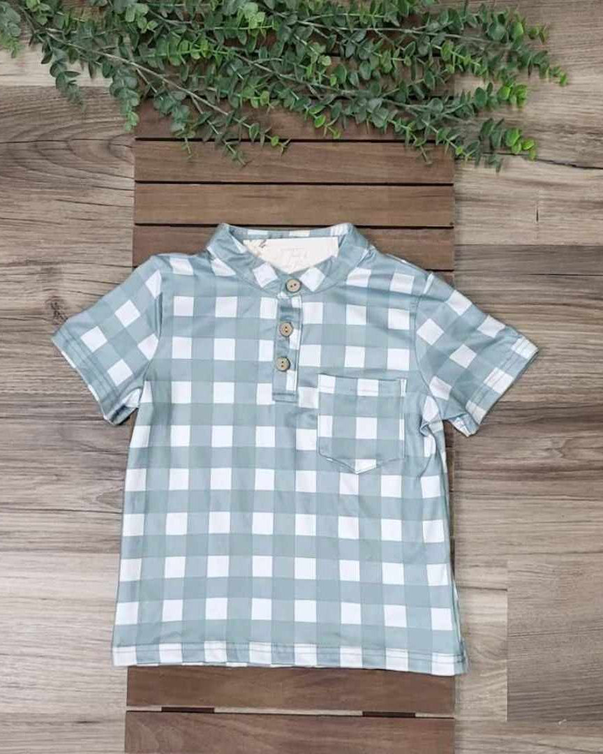 Boys Green Plaid Top  A Touch of Magnolia Boutique   