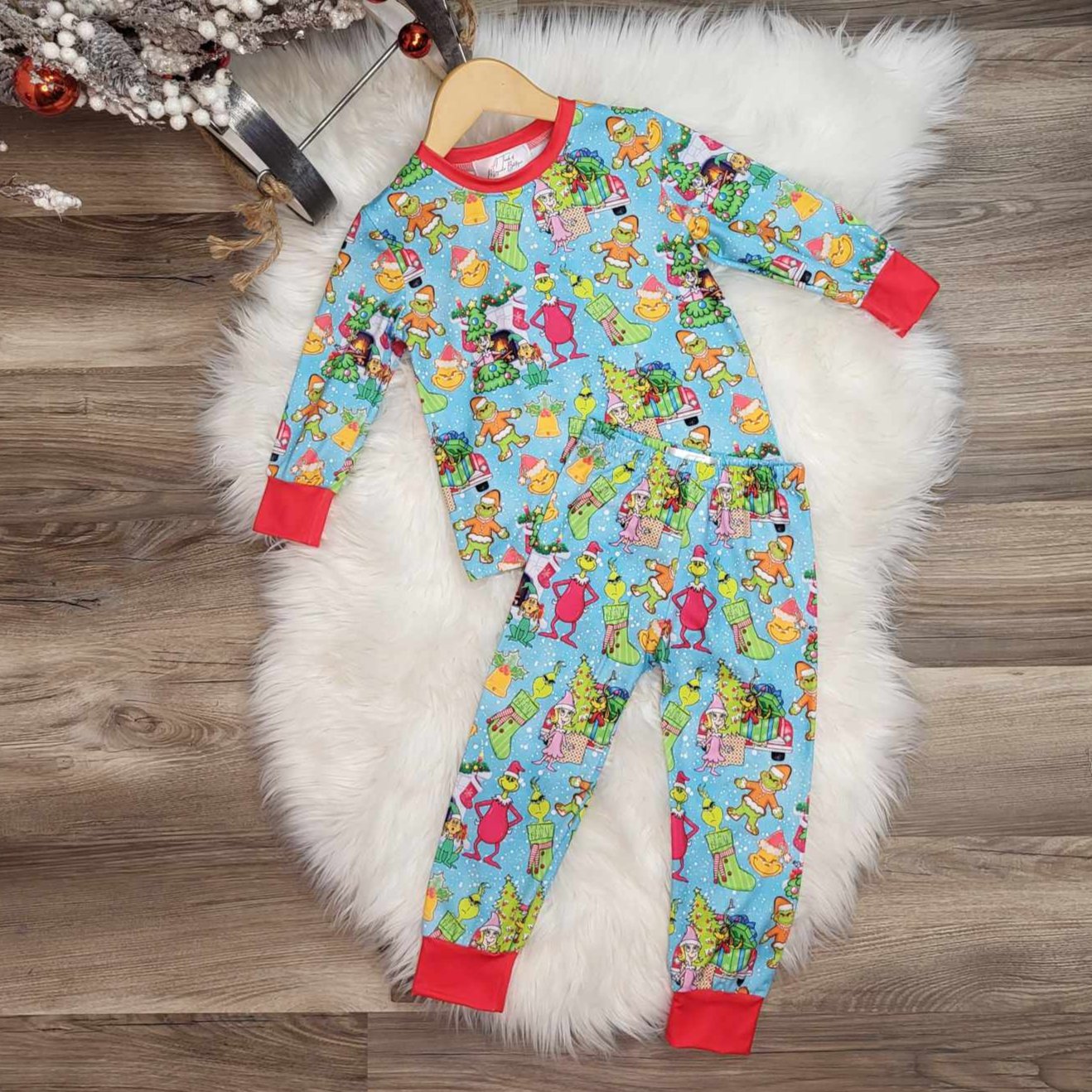 Green Guy with Cindy and Max Themed Christmas Pajama Set  A Touch of Magnolia Boutique   