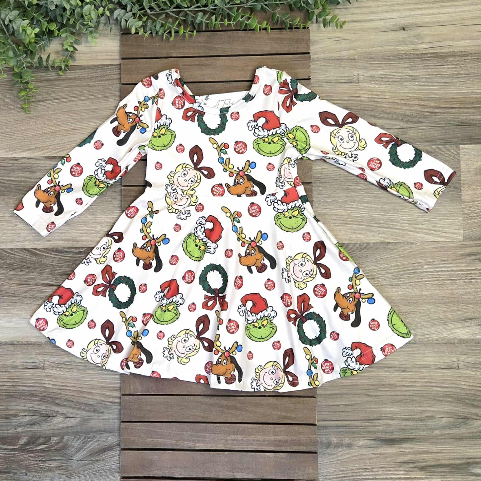 Green Guy and Friends Twirl Dress A Touch of Magnolia Boutique