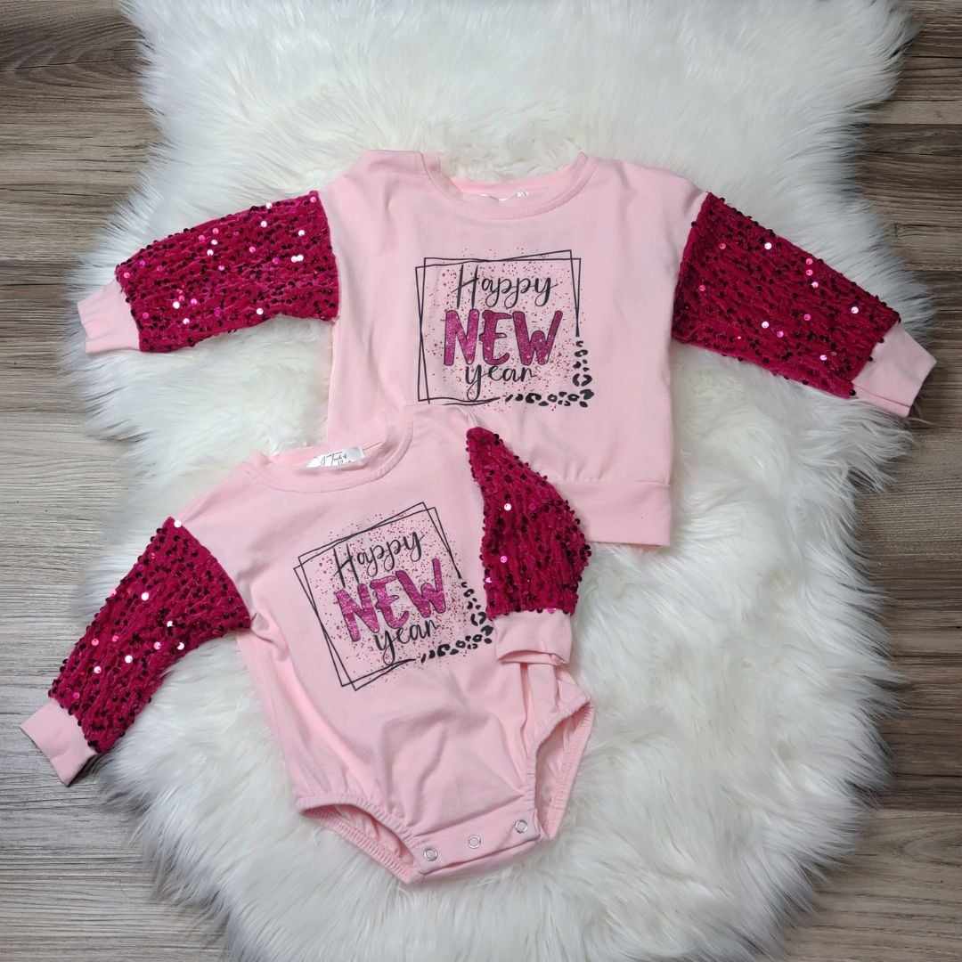 Baby Girl Happy New Year Romper  A Touch of Magnolia Boutique   