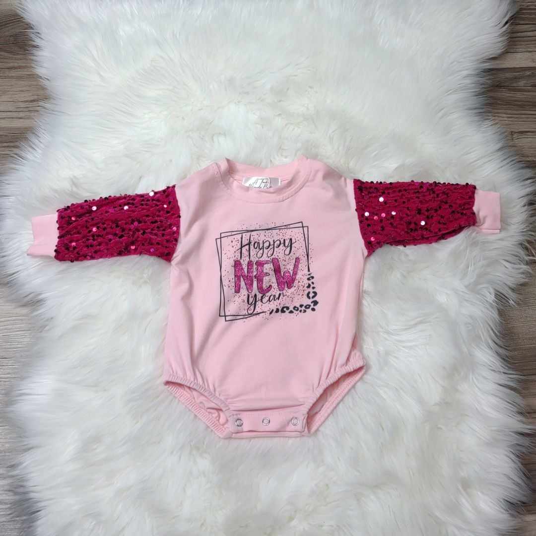Baby Girl Happy New Year Romper  A Touch of Magnolia Boutique   