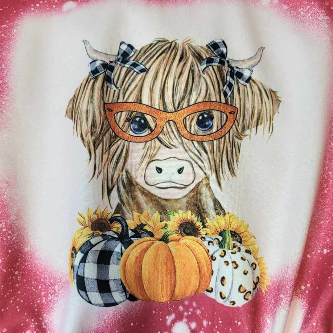 Baby Girl Highland Cow Pumpkin Romper  A Touch of Magnolia Boutique   