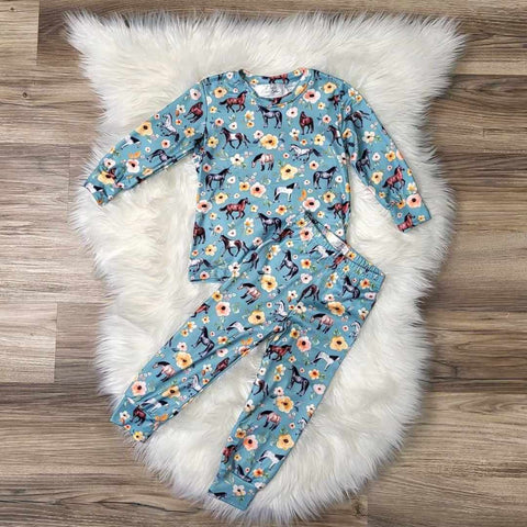 Floral Horse Pajama Set