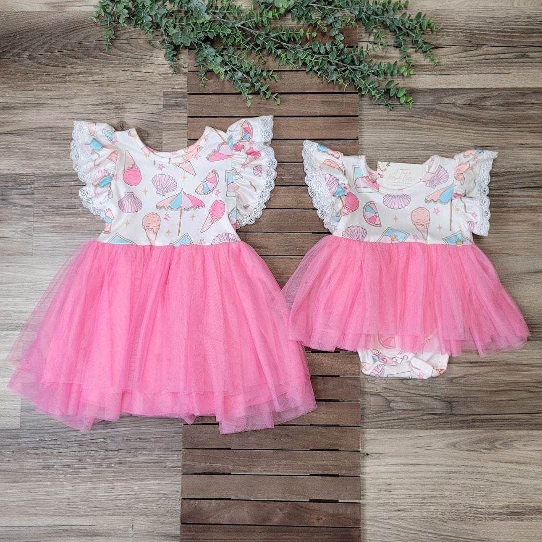 Summer Fun Ice Cream At the Beach Tulle Romper  A Touch of Magnolia Boutique   