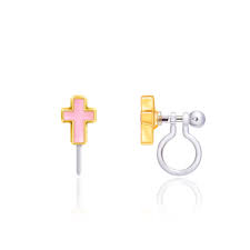 Clip on Pink Cross earrings A Touch of Magnolia Boutique