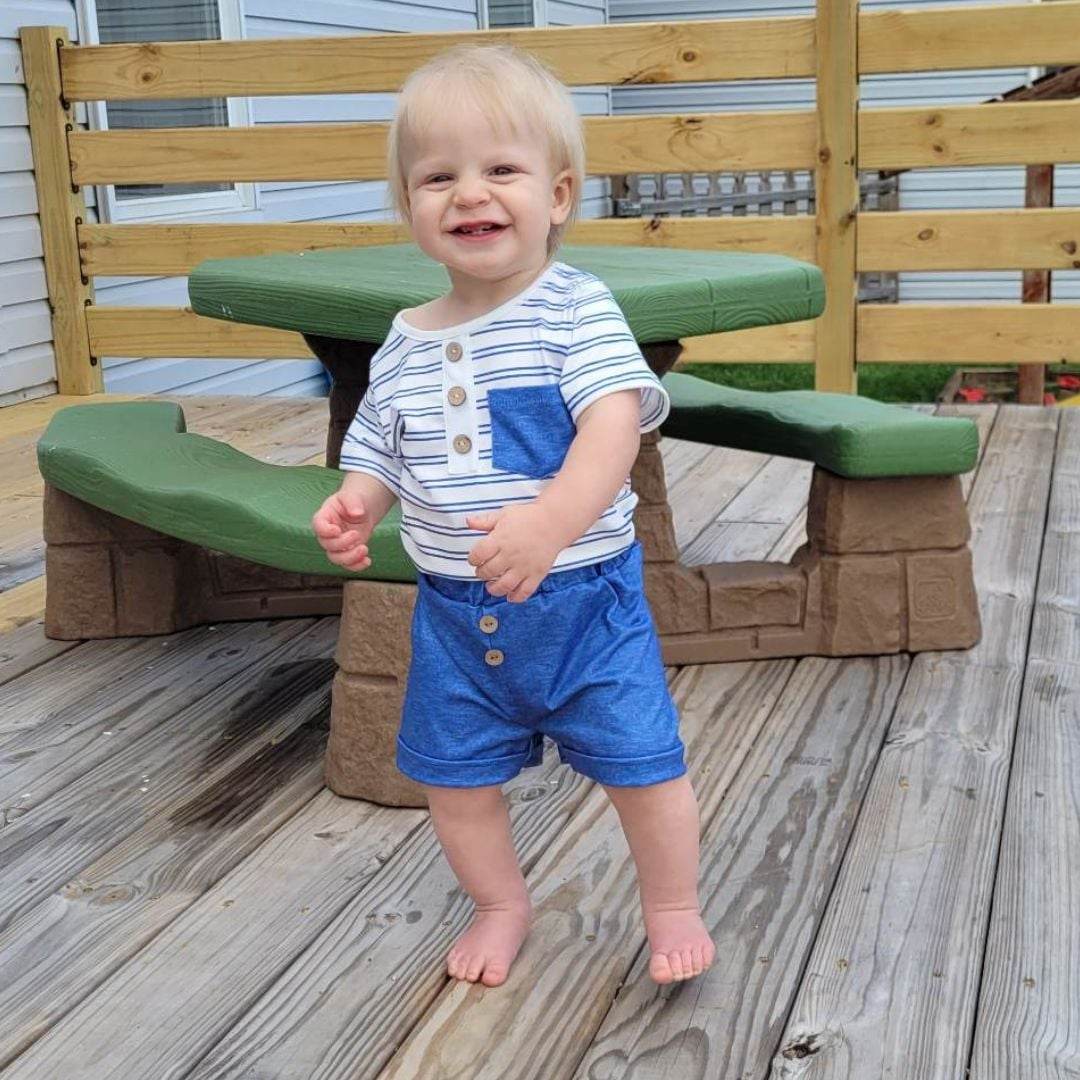 Baby Boy Striped Onesie and Shorts Set  A Touch of Magnolia Boutique   