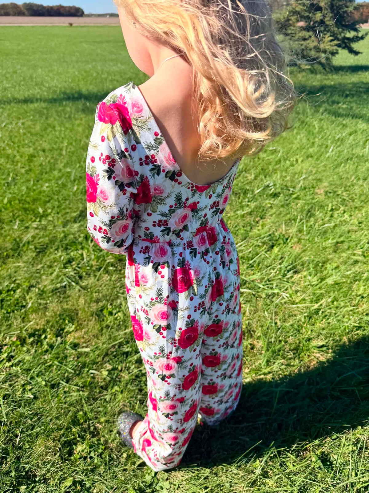 Holiday Rose Floral Wide Leg Jumpsuit A Touch of Magnolia Boutique