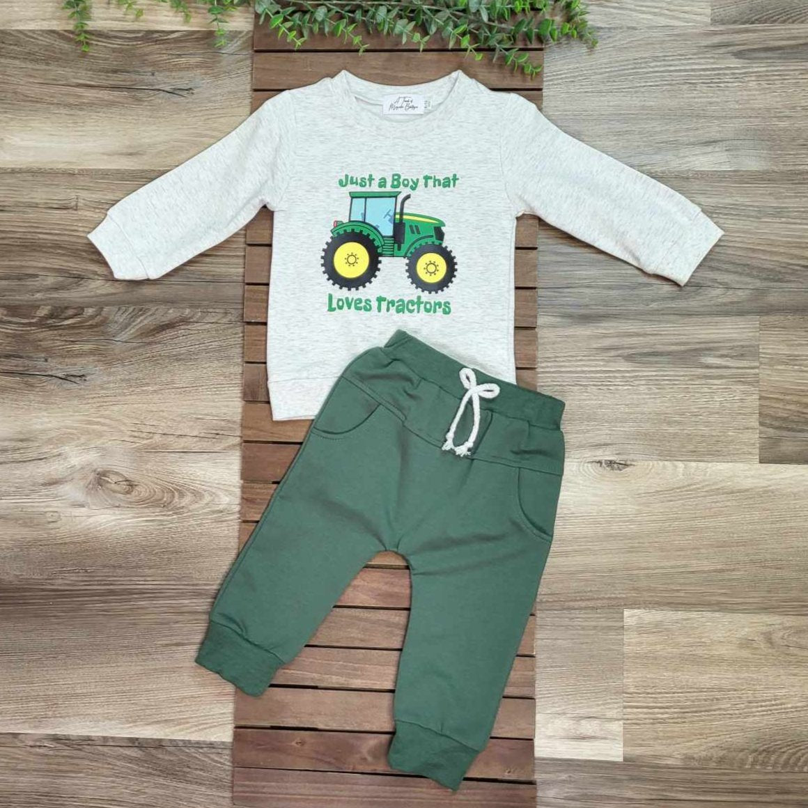 Just A Boy That Loves Tractors Jogger Set  A Touch of Magnolia Boutique   