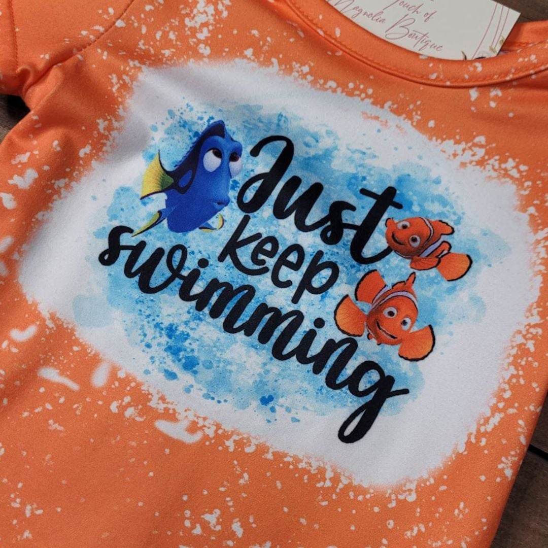 Baby Girl "Just Keep Swimming" Bummie Set  A Touch of Magnolia Boutique   