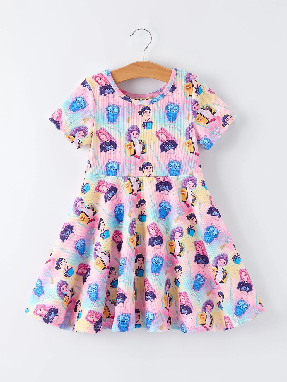 Pop Star Short Sleeve Twirl Dress A Touch of Magnolia Boutique